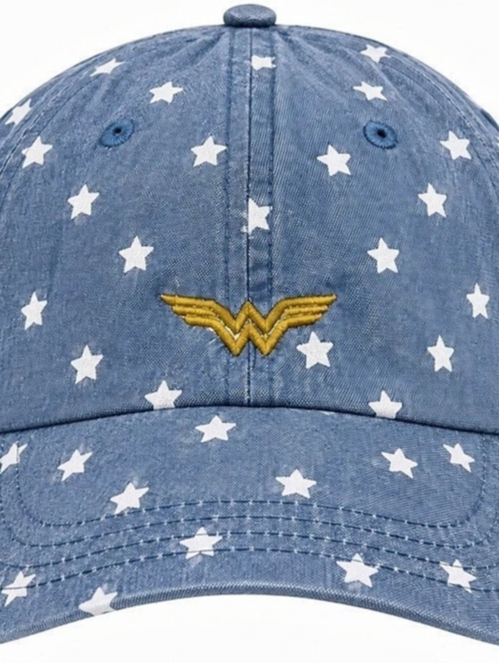 DC Comics Wonder Woman Blue Washed Star Baseball Cap & White Star Baseball Cap